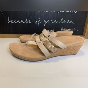 UGG Tan Wedge Sandals with Criss-Cross Straps